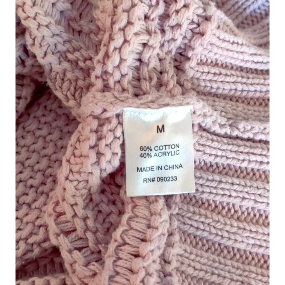 Sweater Top by Me to WE Pullover Dusty Pink V-Neck Relaxed Fit Short Waist Pullo